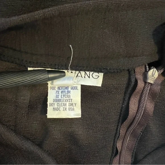 Helen Wang Brown Long Pencil Skirt Merino Wool Double Knit - Picture 3 of 8